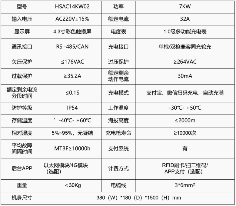 14KW一体式单枪交流充电桩